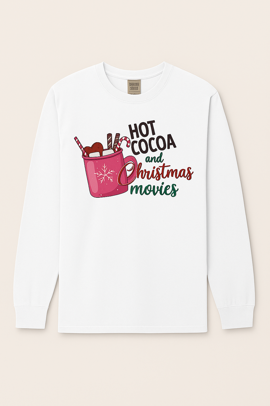 Hot Cocoa & Christmas Movies Long Sleeve Tee