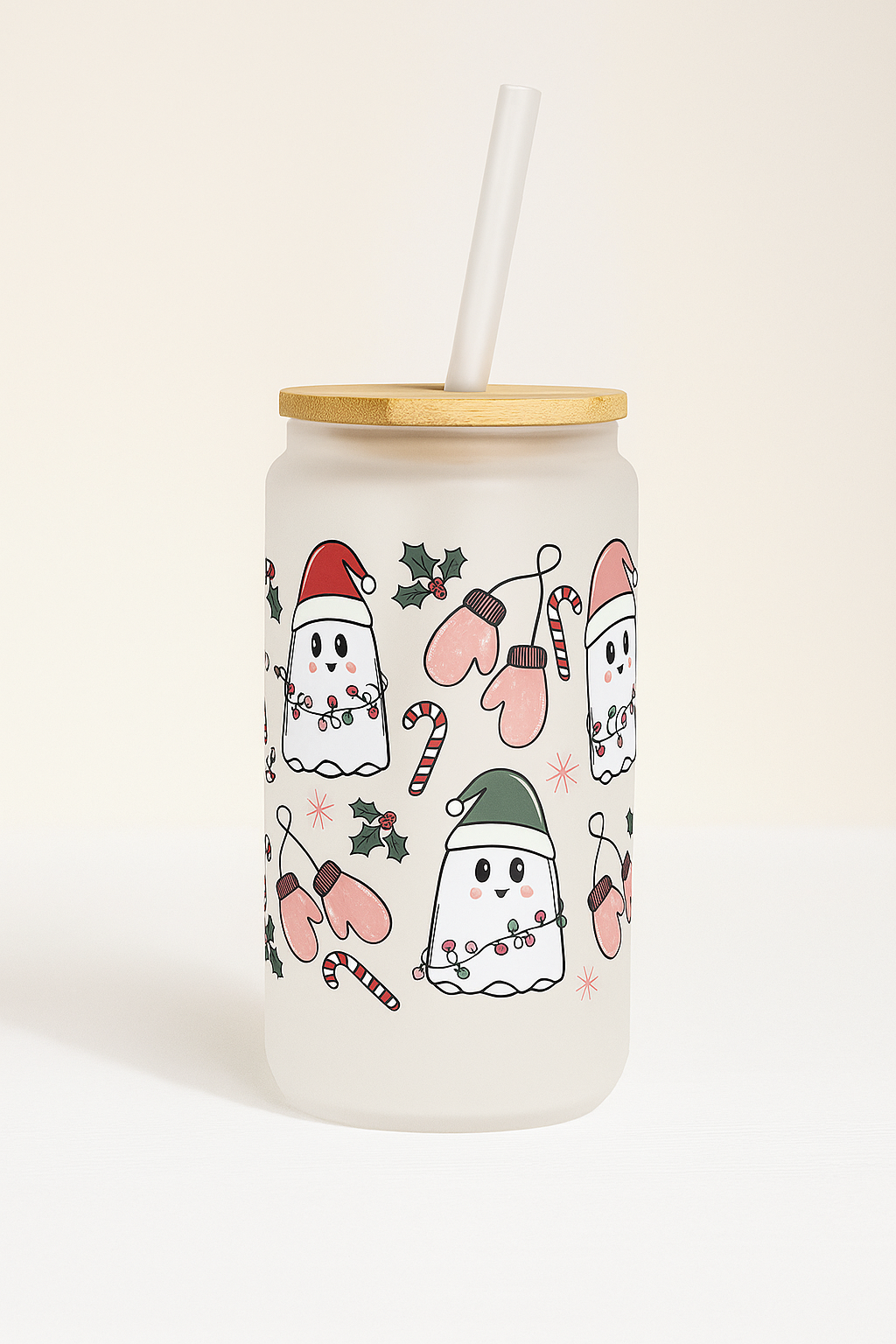 ๐ป Christmas Ghosts 16oz Glass Cup