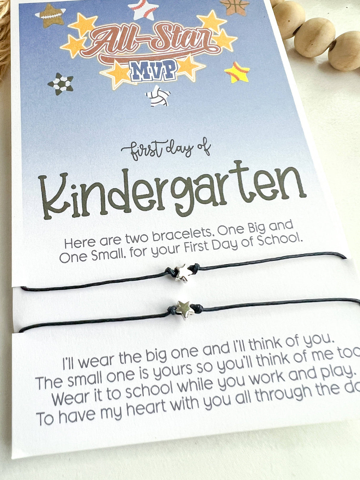 ⭐ All-Star MVP First Day of Kindergarten Bracelet Set ⭐ Mommy & Me