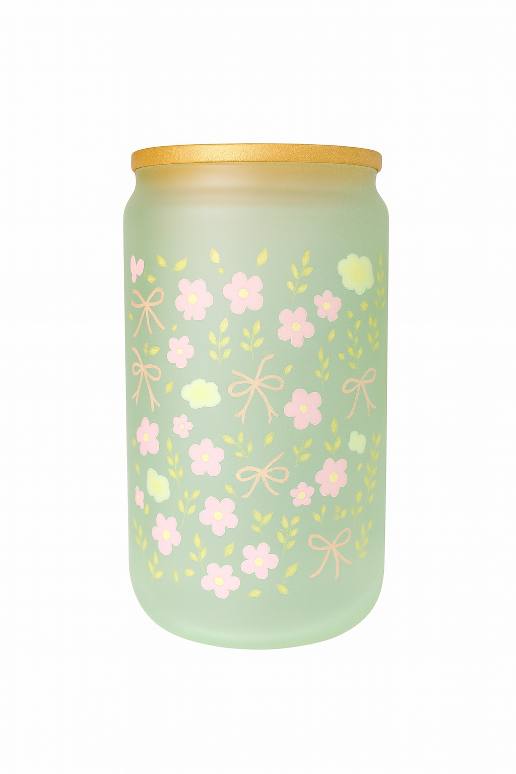 🌸 Wildflower Bouquet Frosted Glass Cup