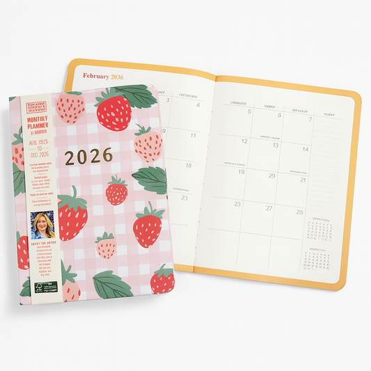 2026 Strawberry Monthly Planner – 17-Month Layout