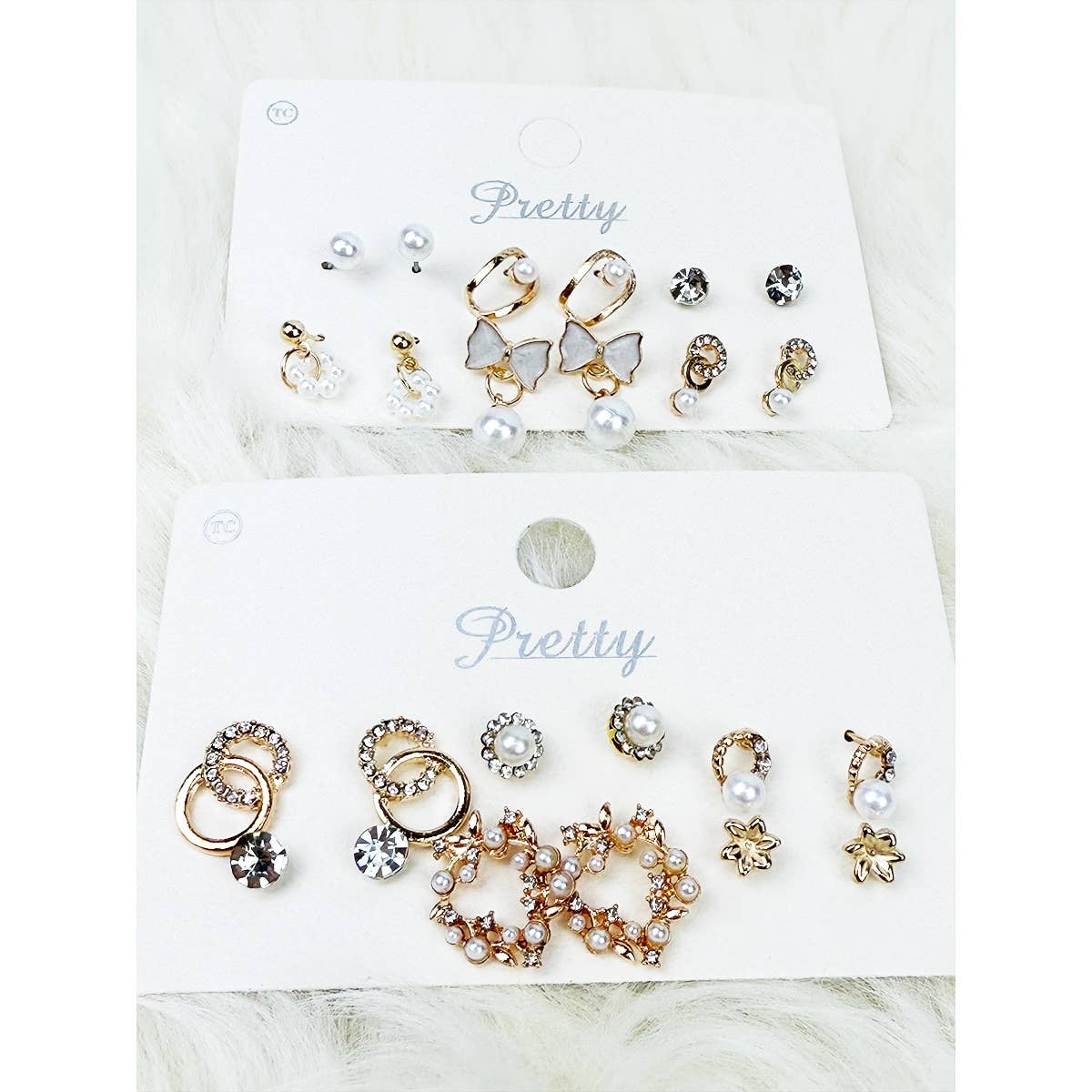 Multi Gold and Pearl Mixed Earrings