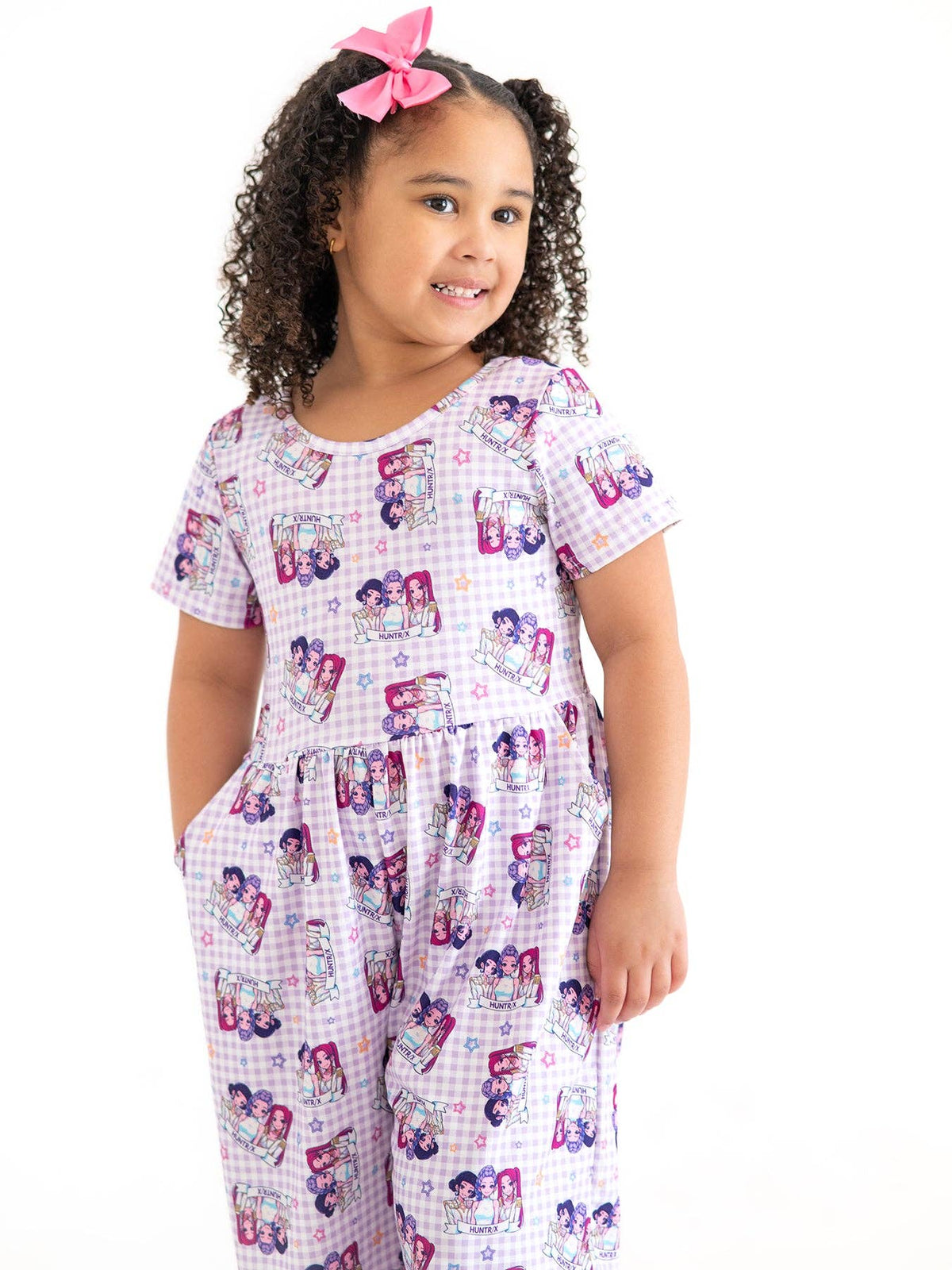 Huntr/x Kids Short Sleeve Girl Jumpsuit With Pockets