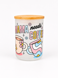 Mama Needs Coffee Frosted Glass Mug ☕🌸