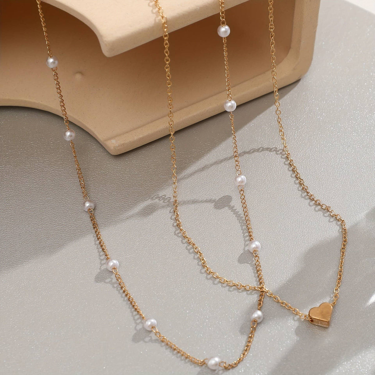 18K STAINLESS STEEL TARNISH FREE LAYERED NECKLACE | 40NK9436