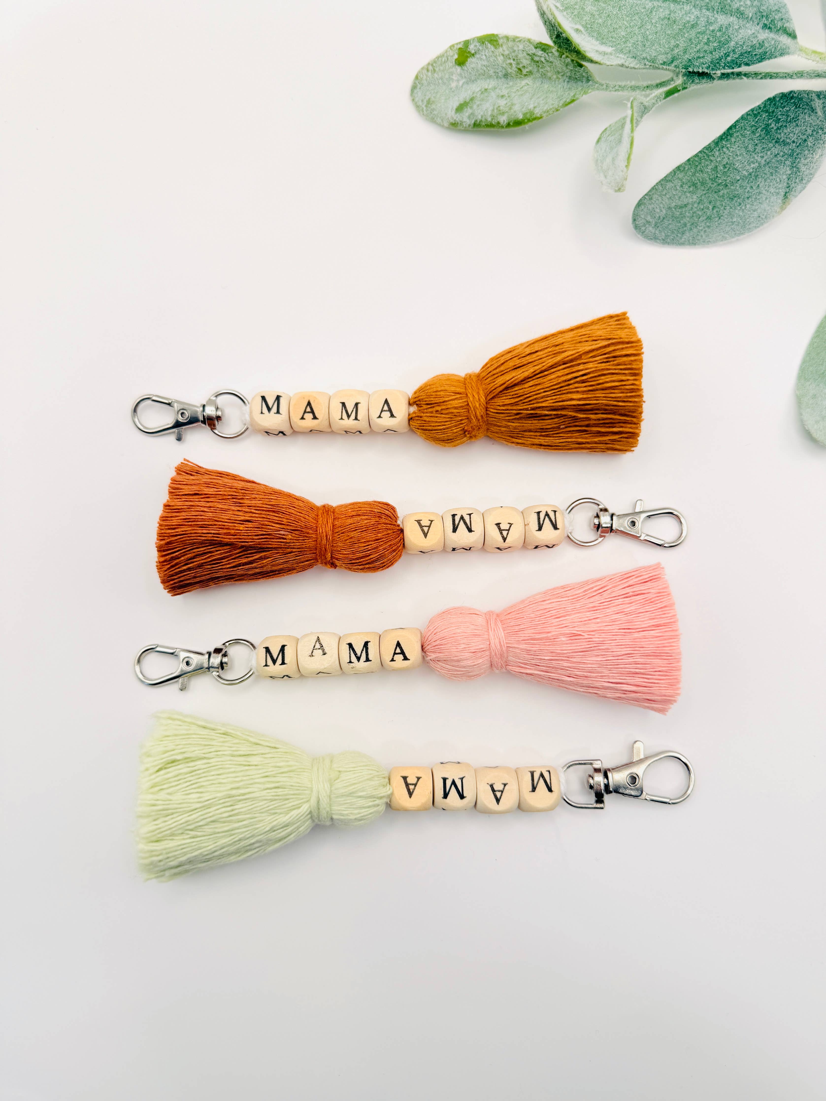 Macrame Mama Tassel Keychain | Handmade Boho Keychain | Mama