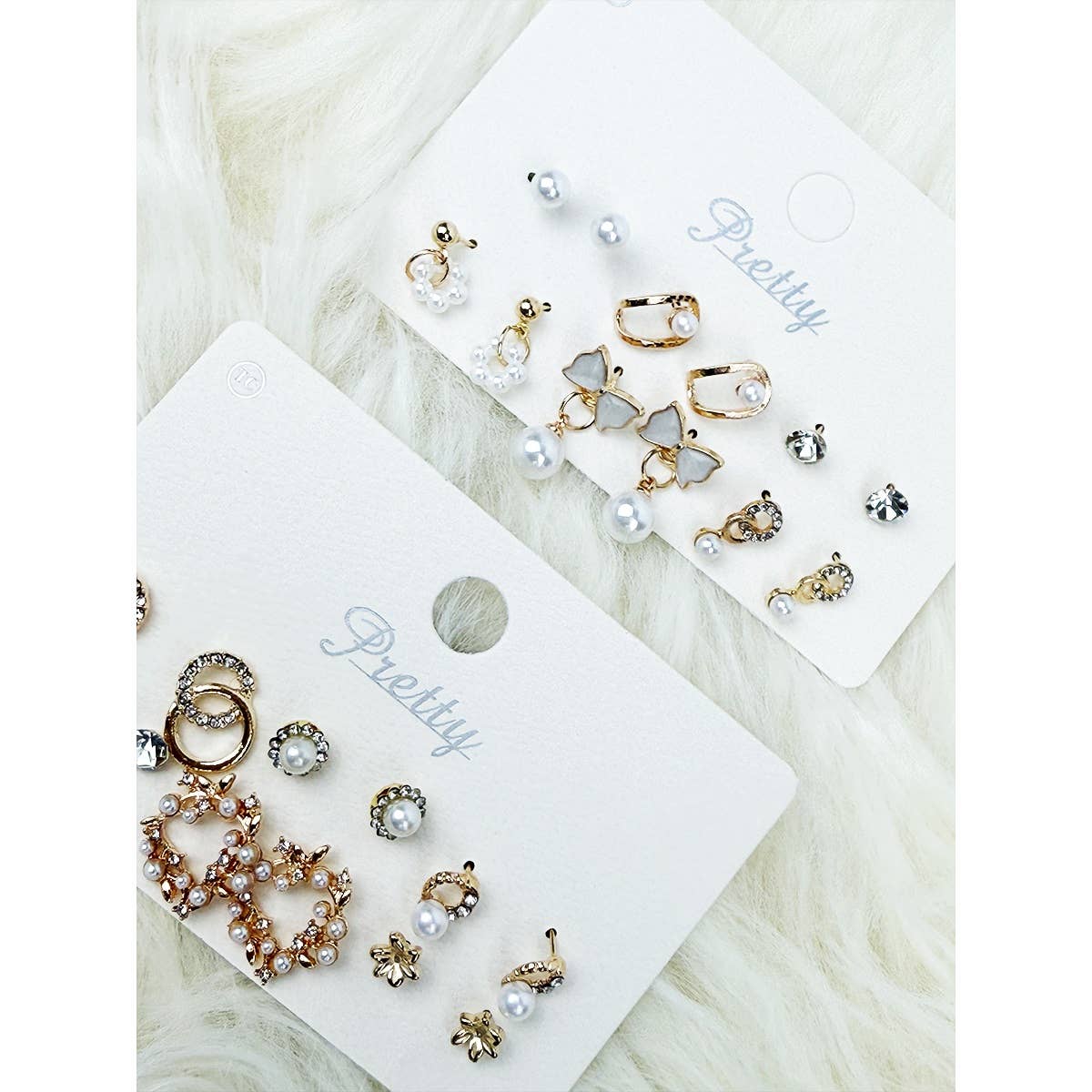 Multi Gold and Pearl Mixed Earrings