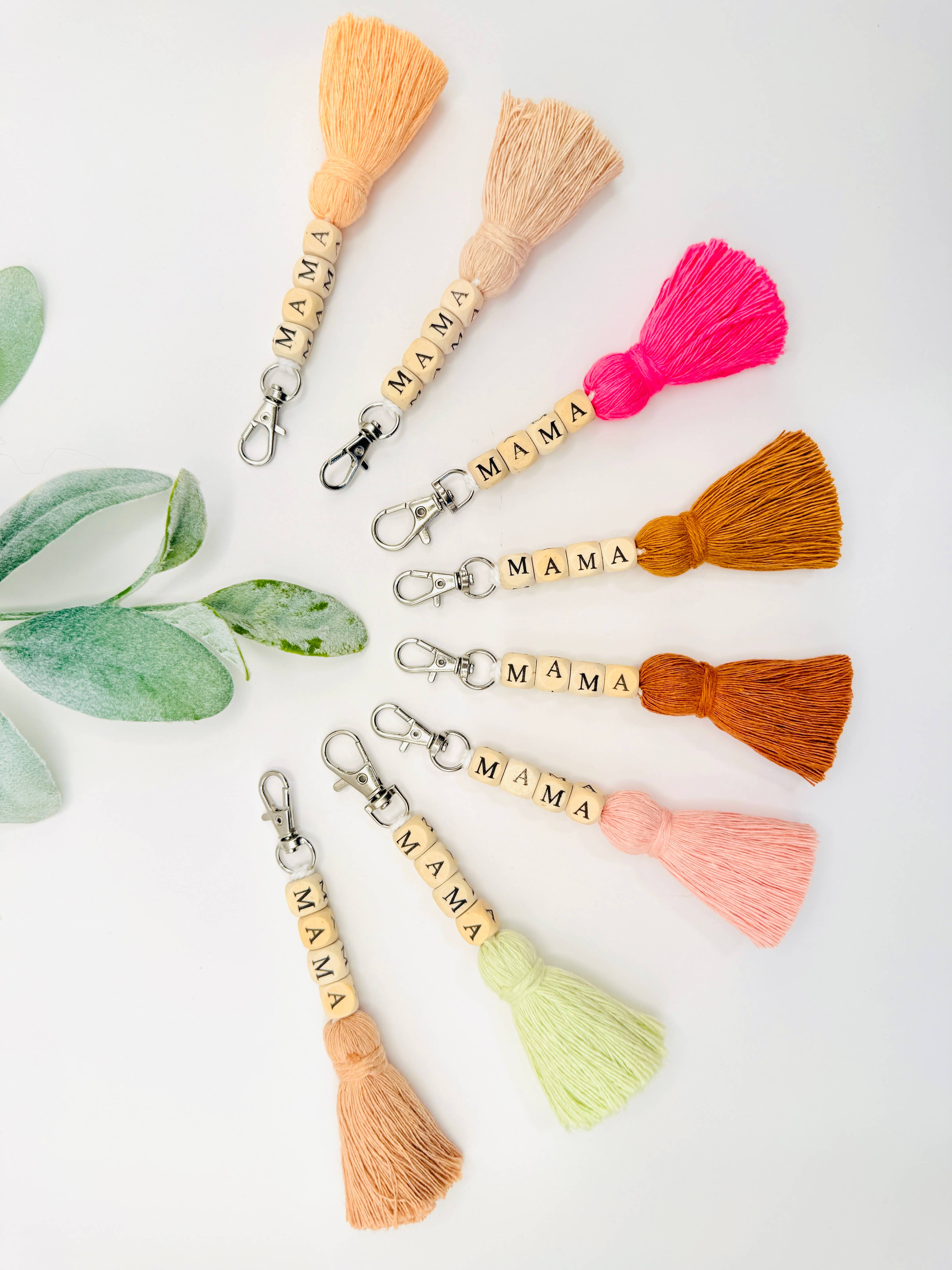 Macrame Mama Tassel Keychain | Handmade Boho Keychain | Mama