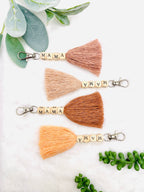 Macrame Mama Tassel Keychain | Handmade Boho Keychain | Mama