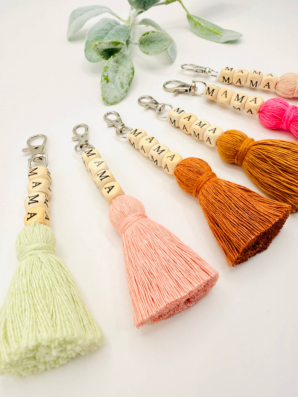 Macrame Mama Tassel Keychain | Handmade Boho Keychain | Mama
