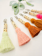 Macrame Mama Tassel Keychain | Handmade Boho Keychain | Mama