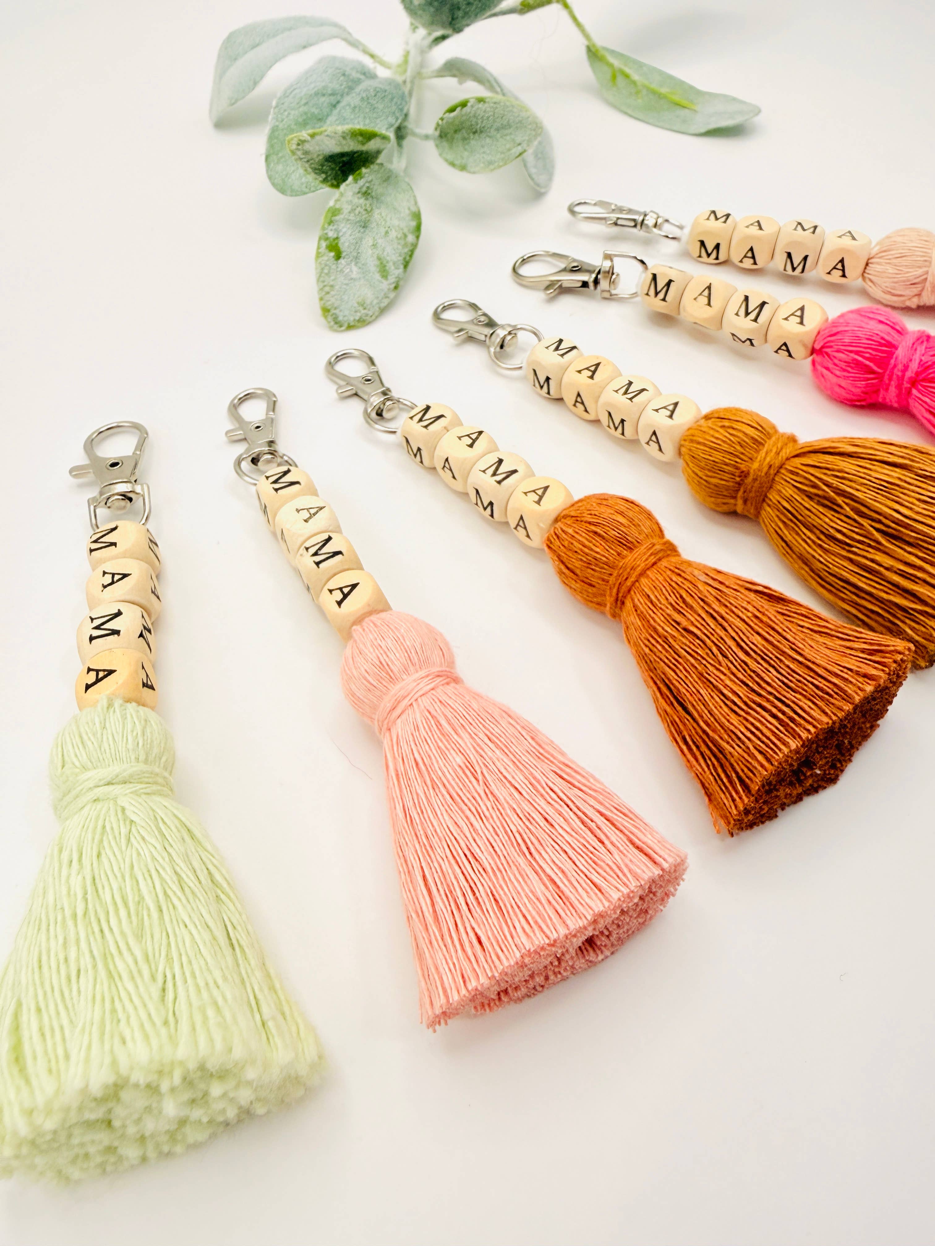 Macrame Mama Tassel Keychain | Handmade Boho Keychain | Mama