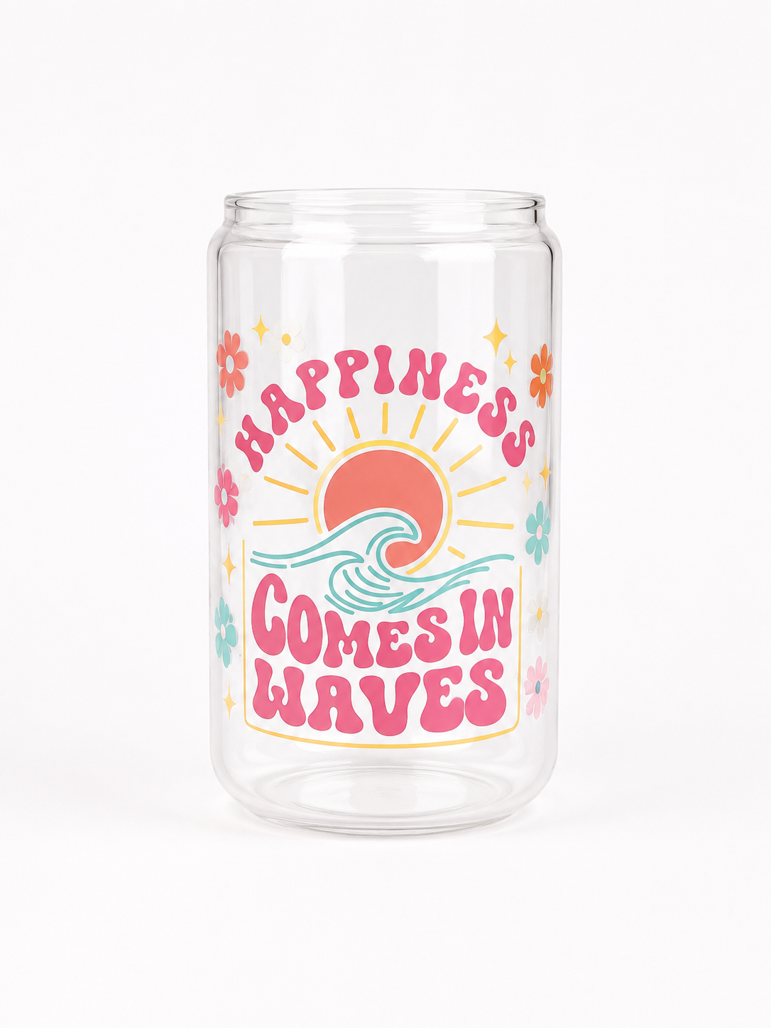 Coastal Happiness Glass Cup