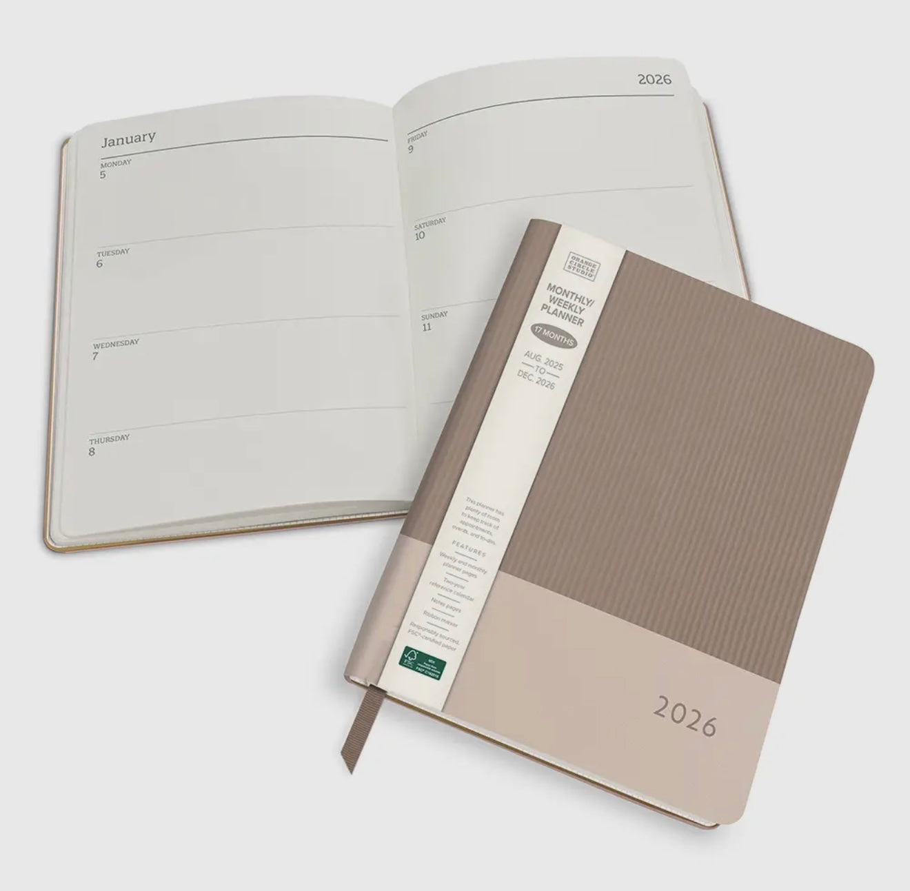 2026 Desert Taupe Large Dual-Textured Planner