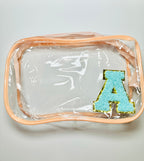 Small cosmetics clear bag with Initial