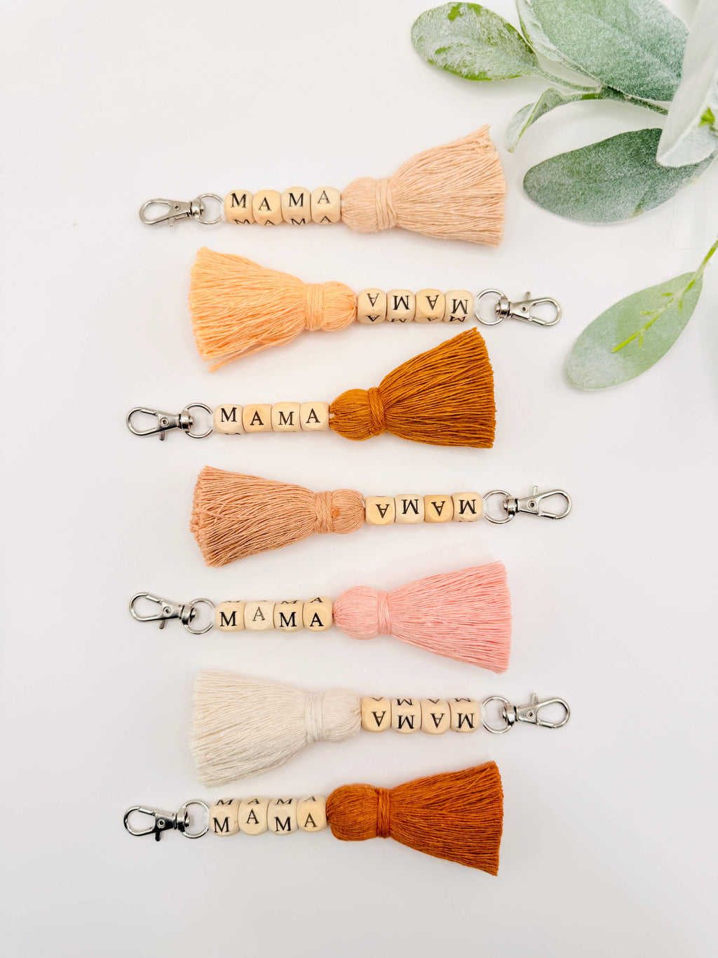 Macrame Mama Tassel Keychain | Handmade Boho Keychain | Mama