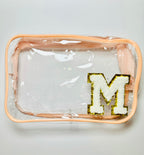 Small cosmetics clear bag with Initial