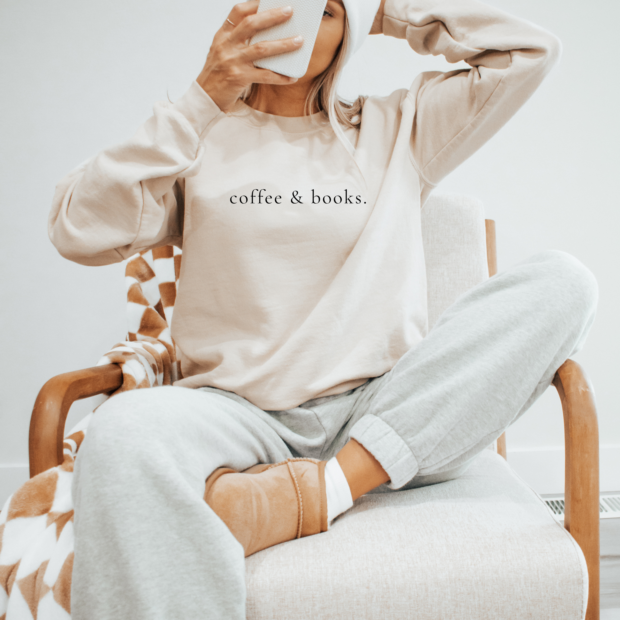 Coffee & Books Sweatshirt. - Bookworm Tee - Spring