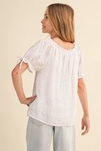 Sweet Summer Eyelet Peasant Top – Tween Girls