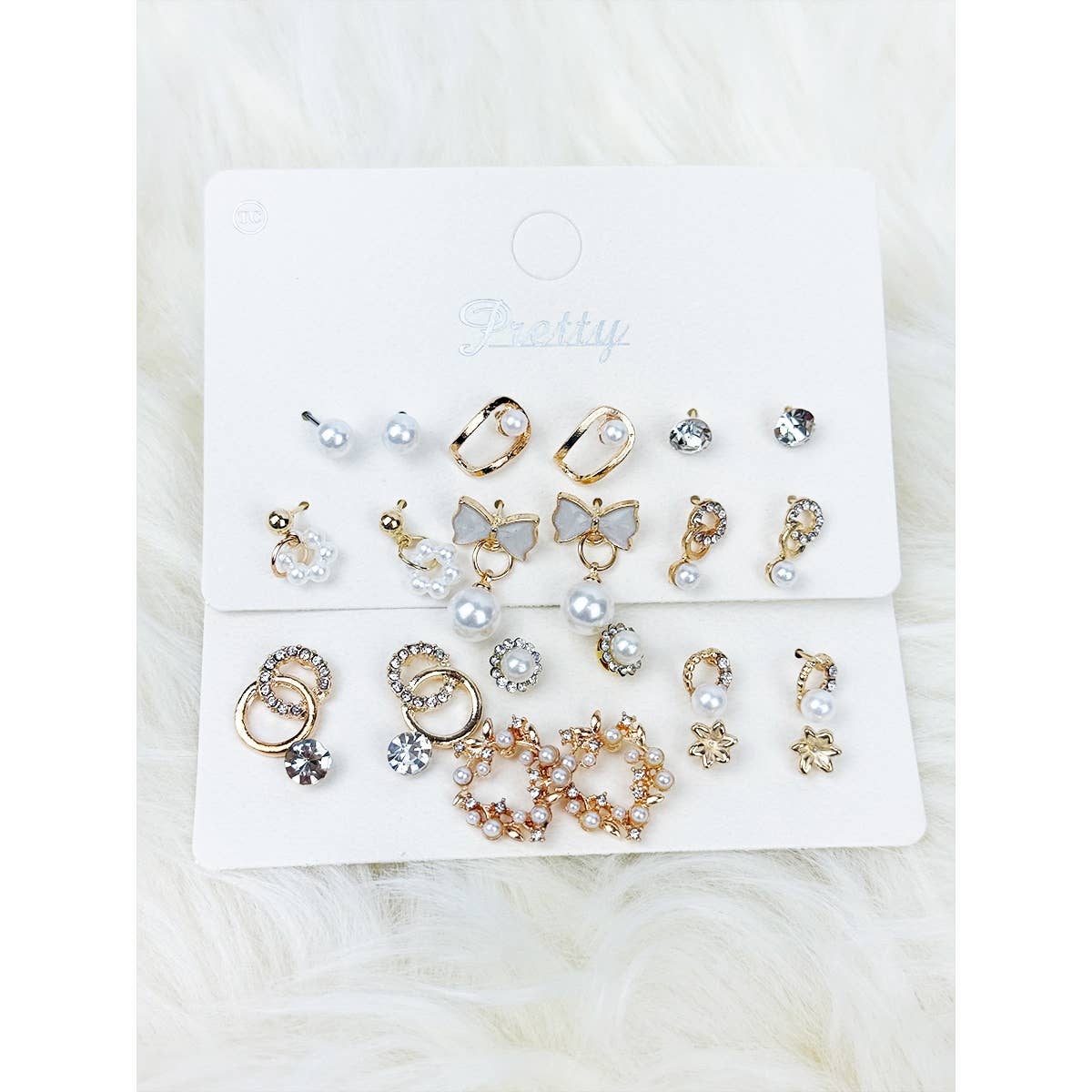 Multi Gold and Pearl Mixed Earrings