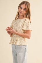 Golden Meadow Peplum Top – Tween Girls