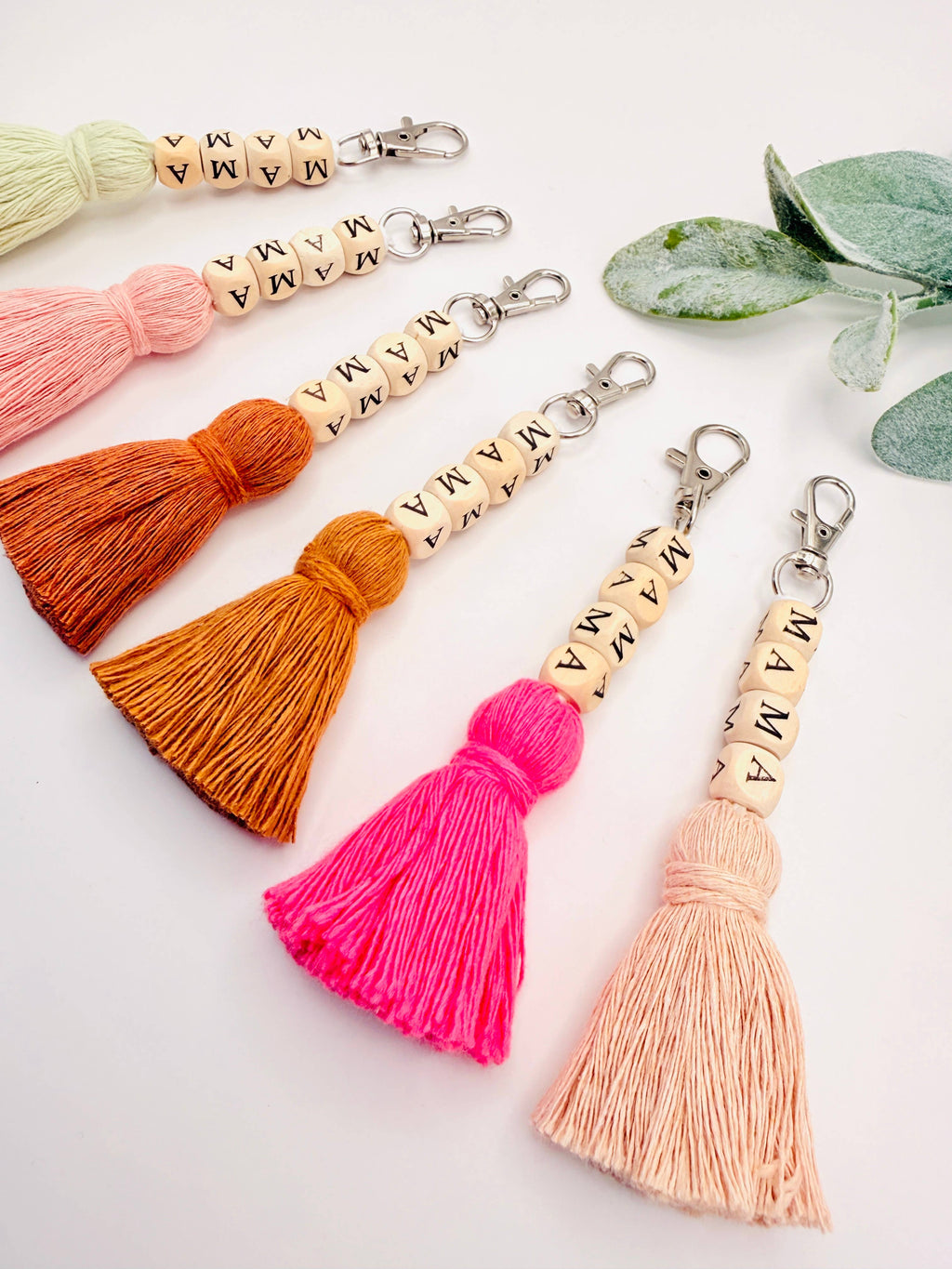 Macrame Mama Tassel Keychain | Handmade Boho Keychain | Mama