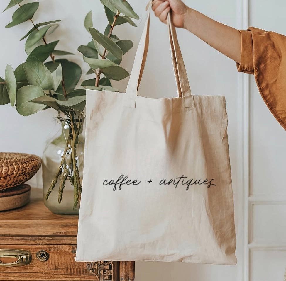 Coffee + antiques Tote Bag