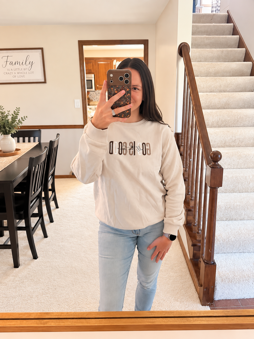 God Is Good Embroidered Cozy Crewneck