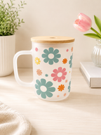 Retro Daisy Frosted Glass Mug 🌼✨