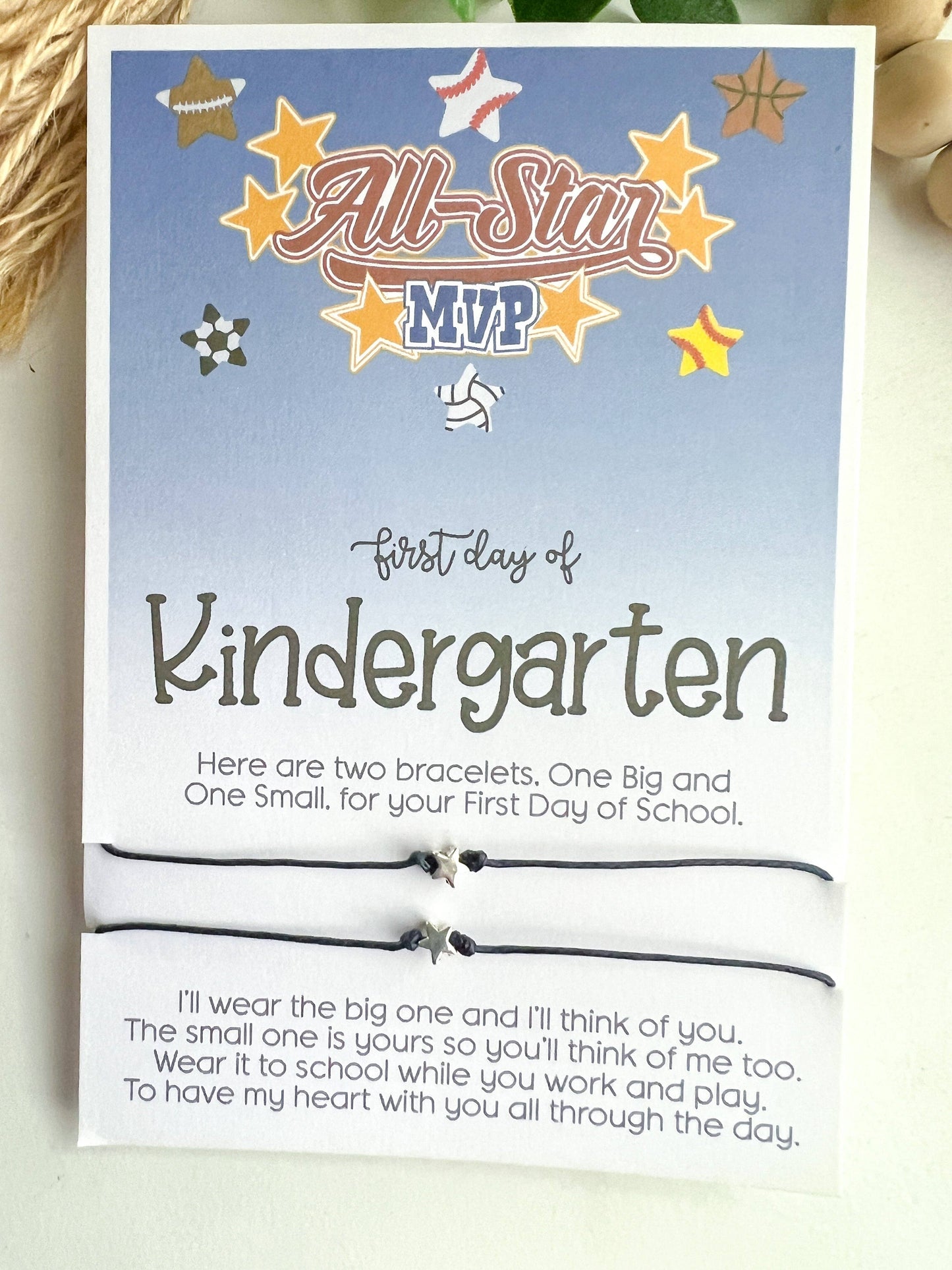 ⭐ All-Star MVP First Day of Kindergarten Bracelet Set ⭐ Mommy & Me