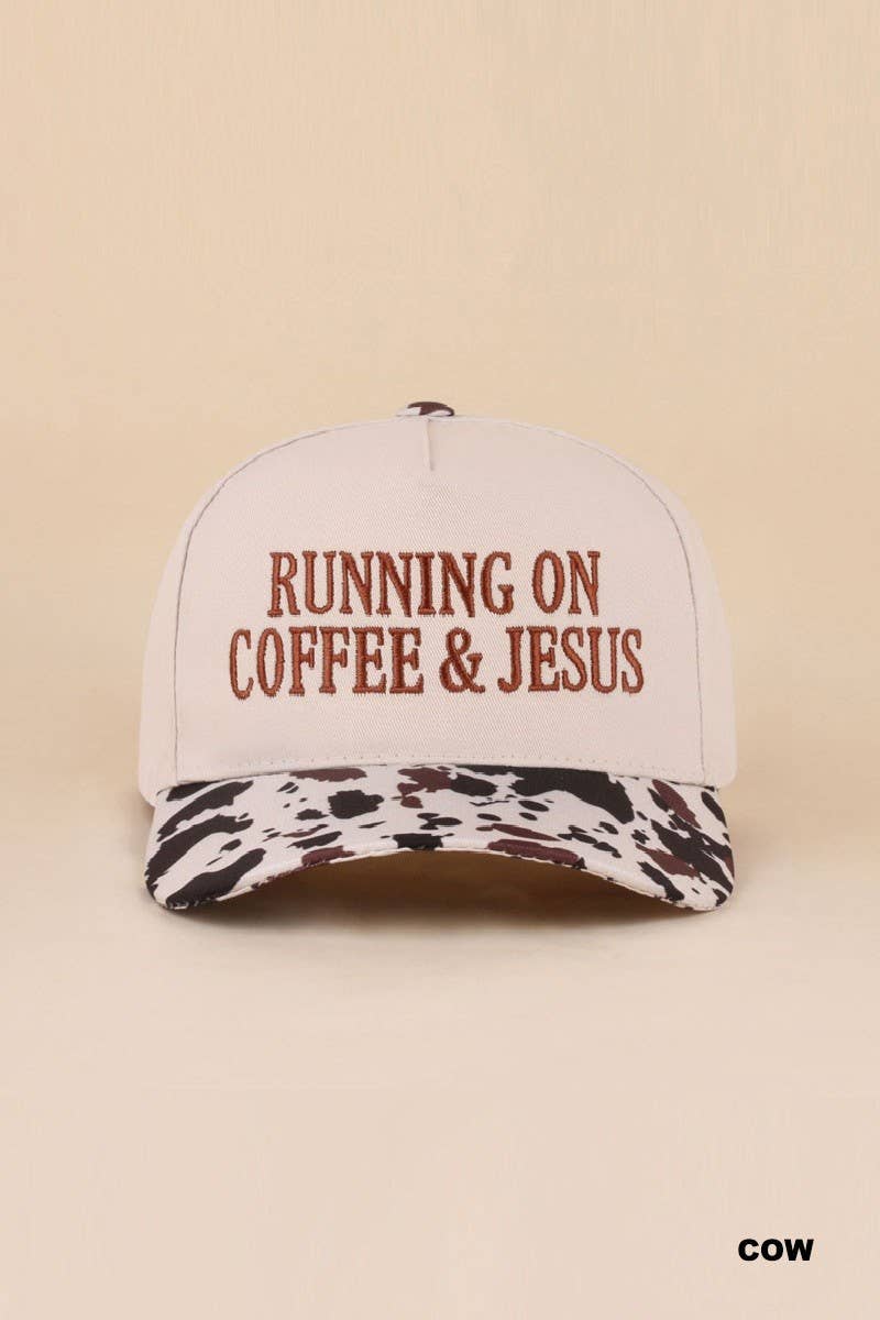 Running On Coffee &amp; Jesus Two Tone Cotton Hat