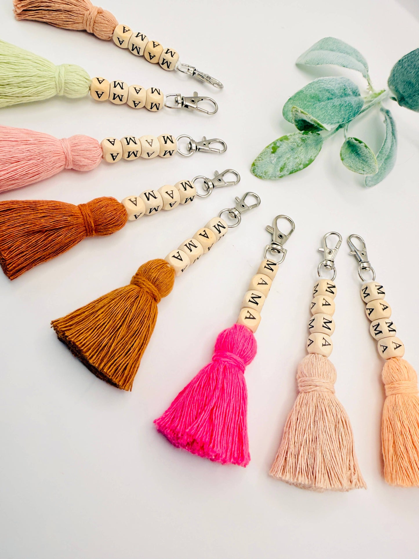 Macrame Mama Tassel Keychain | Handmade Boho Keychain | Mama