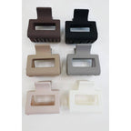3-Pcs Neutral Color Mini Rectangle Hair Claw Set