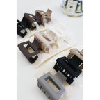 3-Pcs Neutral Color Mini Rectangle Hair Claw Set