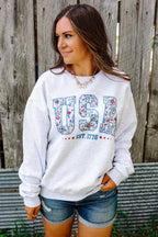 Freedom '76 Crewneck Sweatshirt - Ash Grey