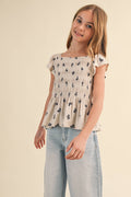 Coquette Bow Smocked Top – Tween Girls