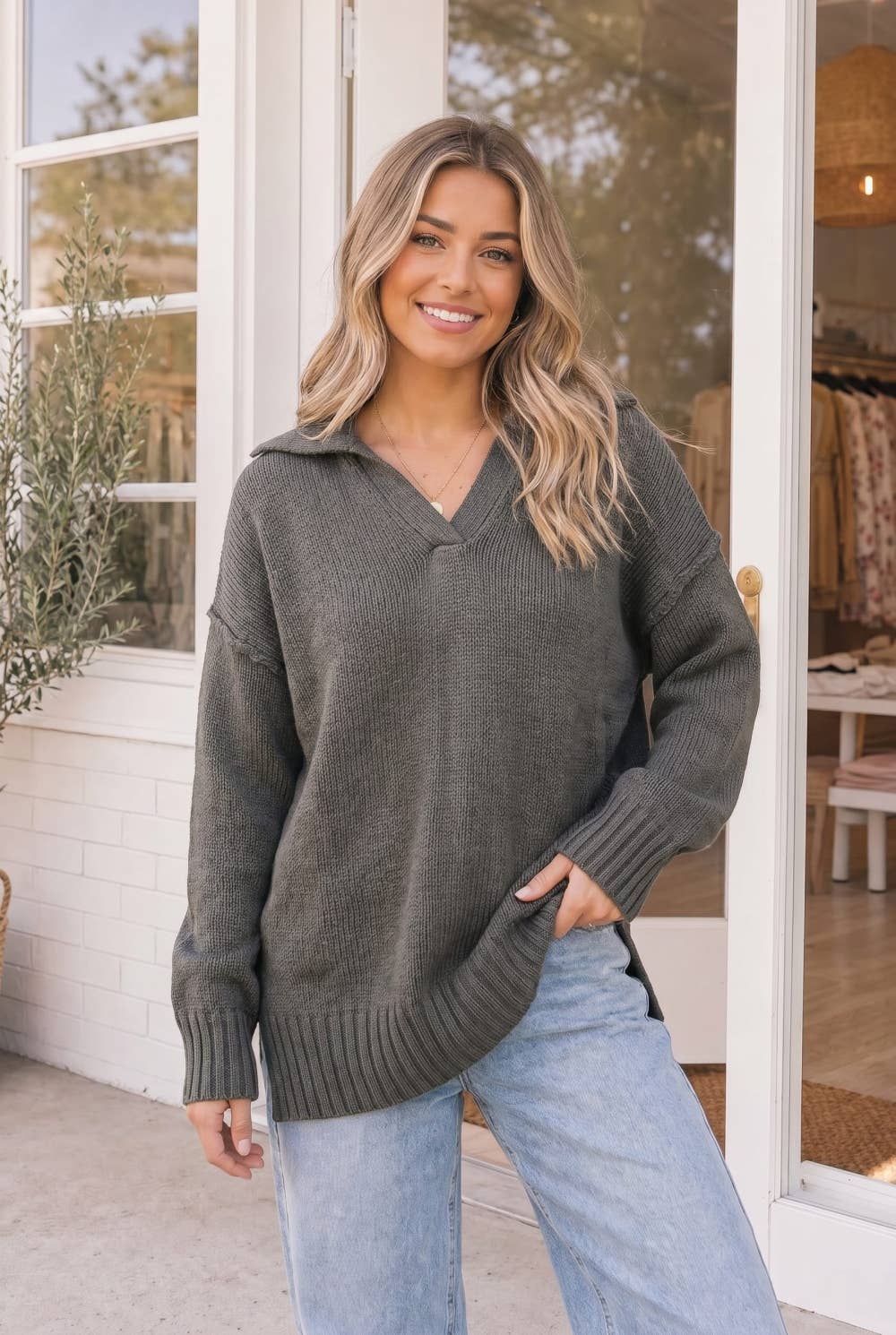 The After Hours Collared Sweater