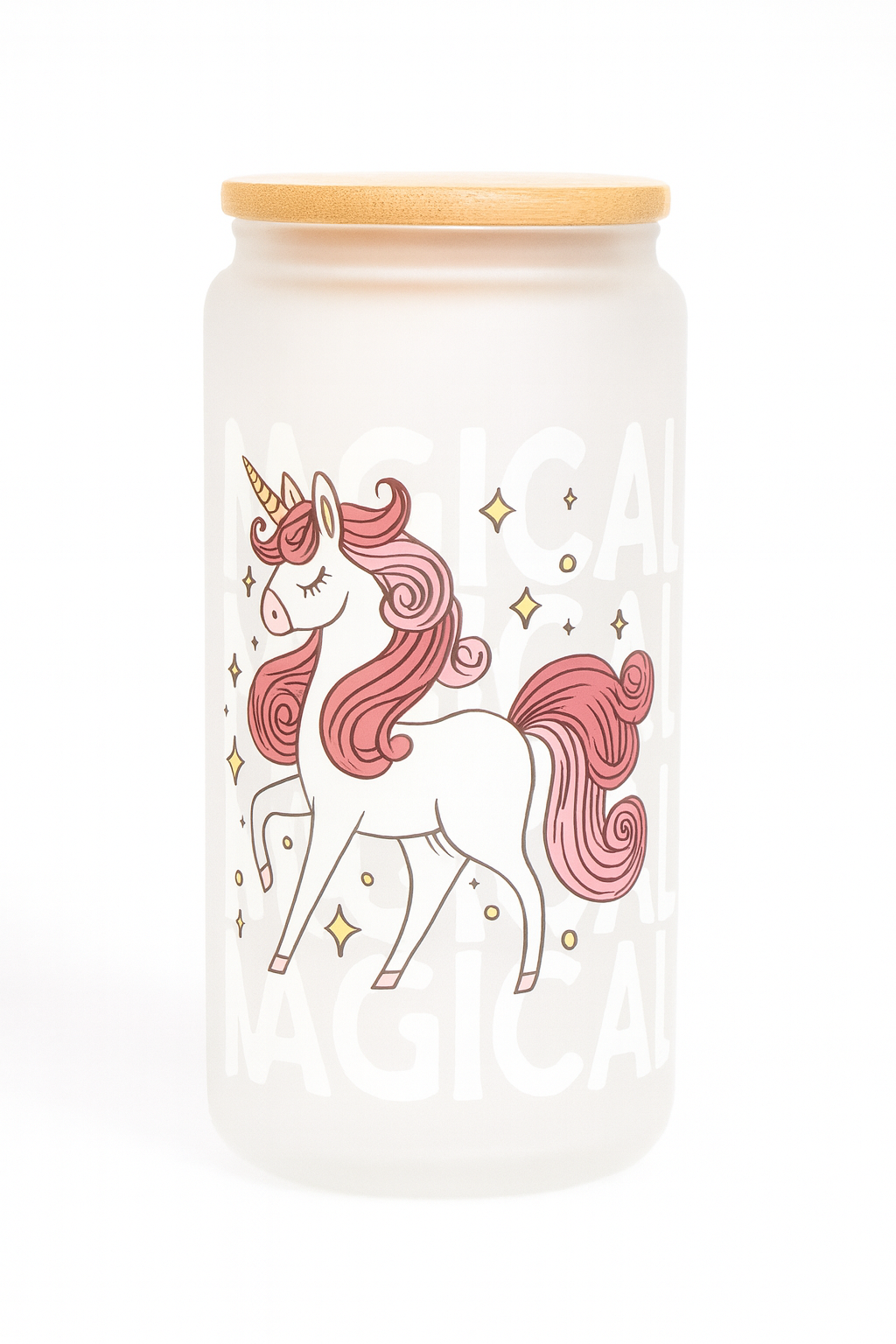 Magical Unicorn Frosted Glass Cup
