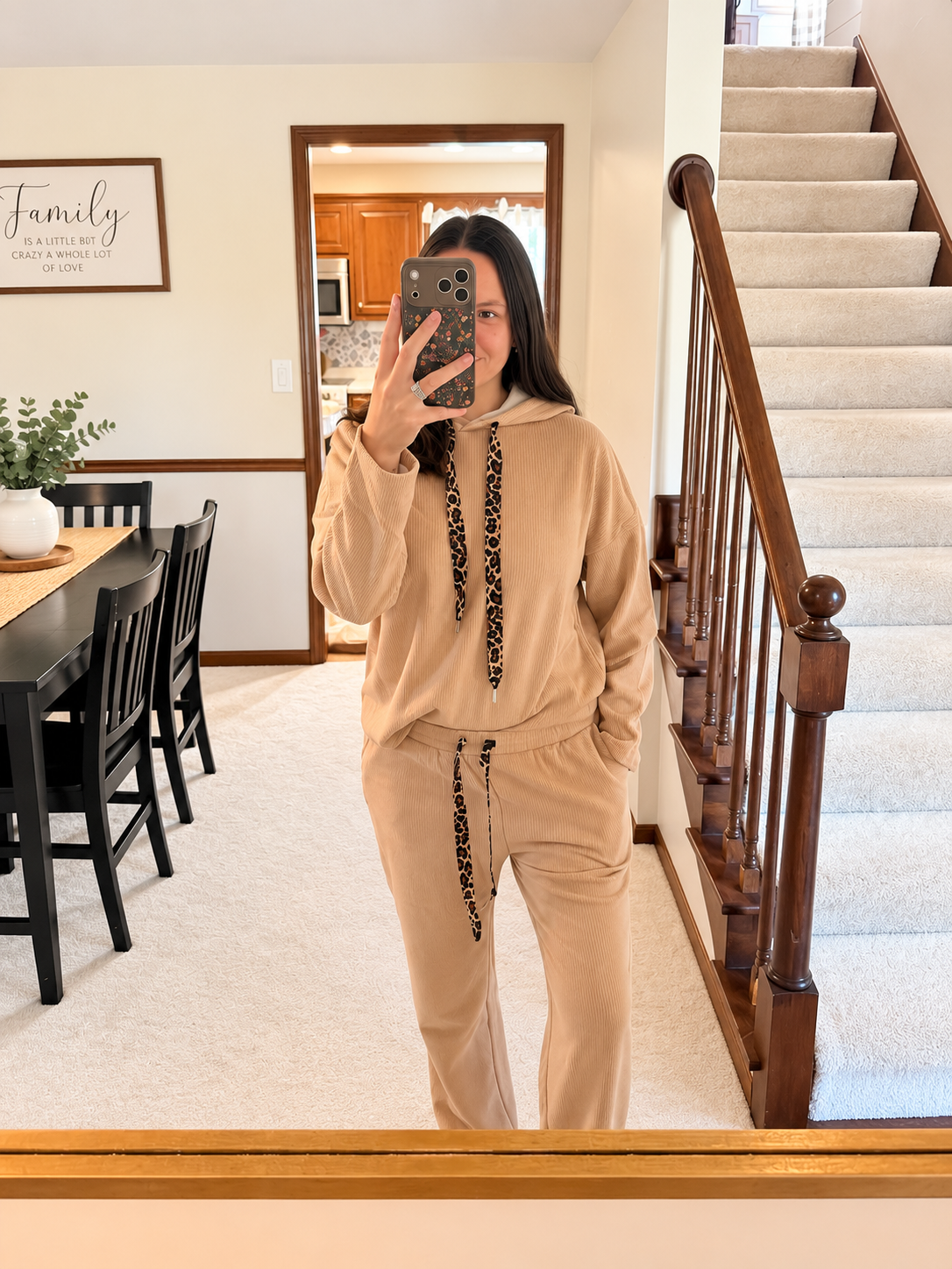 Cozy Mocha Leopard Print Lounge Set