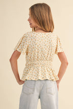 Golden Meadow Peplum Top – Tween Girls