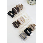 3-Pcs Neutral Color Mini Rectangle Hair Claw Set