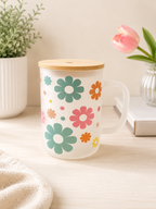 Retro Daisy Frosted Glass Mug 🌼✨