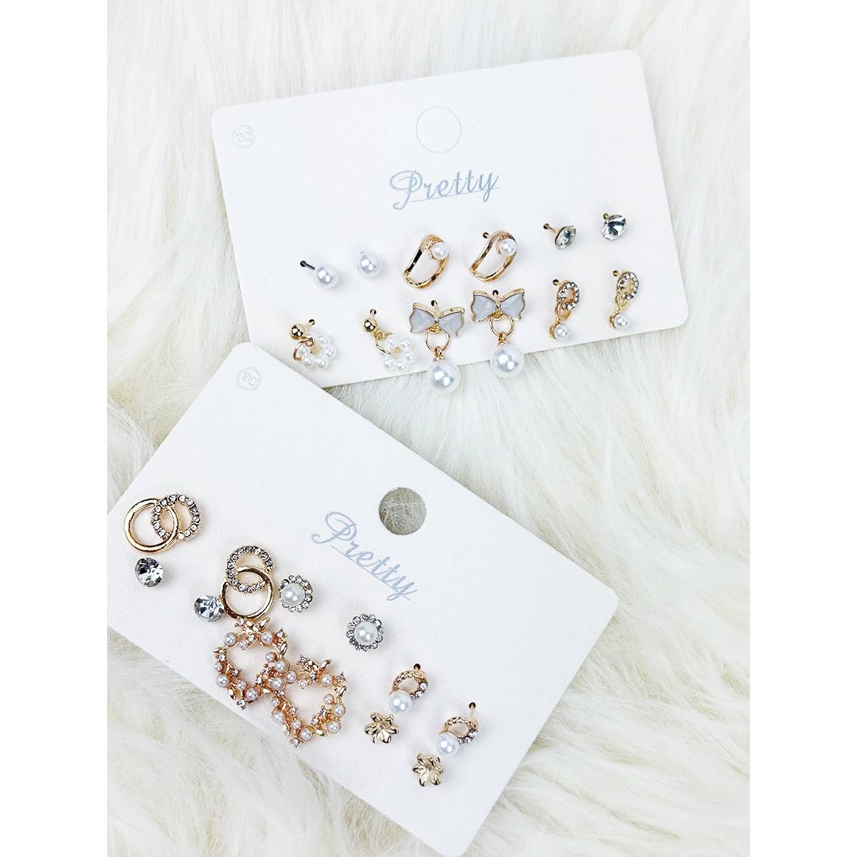 Multi Gold and Pearl Mixed Earrings