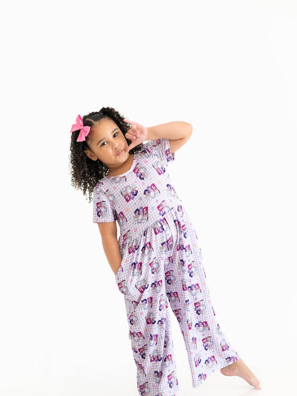 Huntr/x Kids Short Sleeve Girl Jumpsuit With Pockets