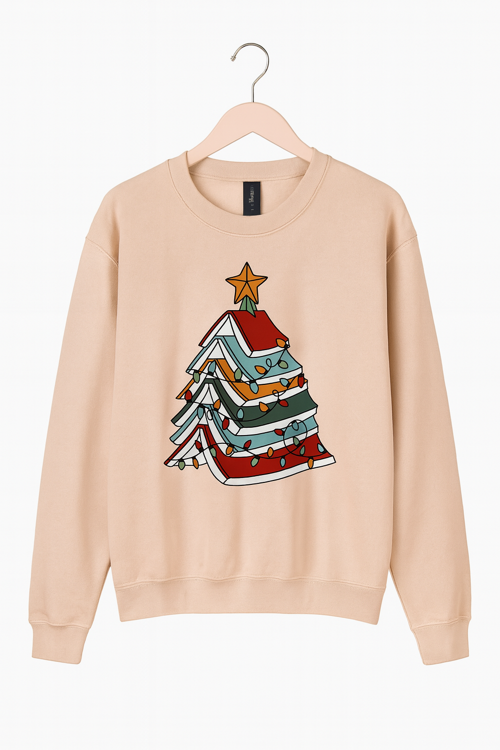 Book Lovers Christmas Tree Sweatshirt – Cozy Holiday Crewneck