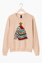Book Lovers Christmas Tree Sweatshirt – Cozy Holiday Crewneck