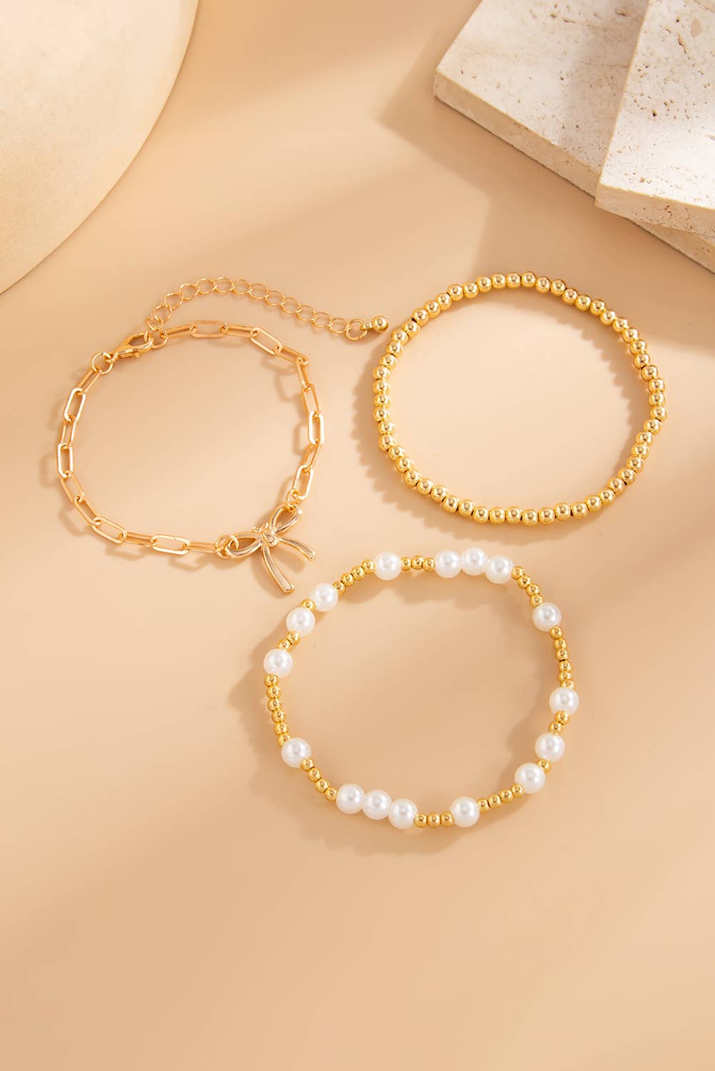 ✨ Bow & Pearl Bracelet Stack ✨