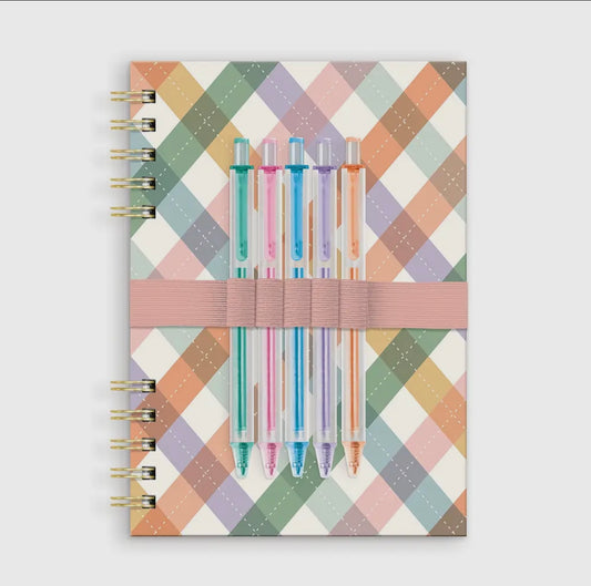 As If Argyle Harper Split-Spiral Notebook
& Pen Set