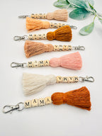 Macrame Mama Tassel Keychain | Handmade Boho Keychain | Mama