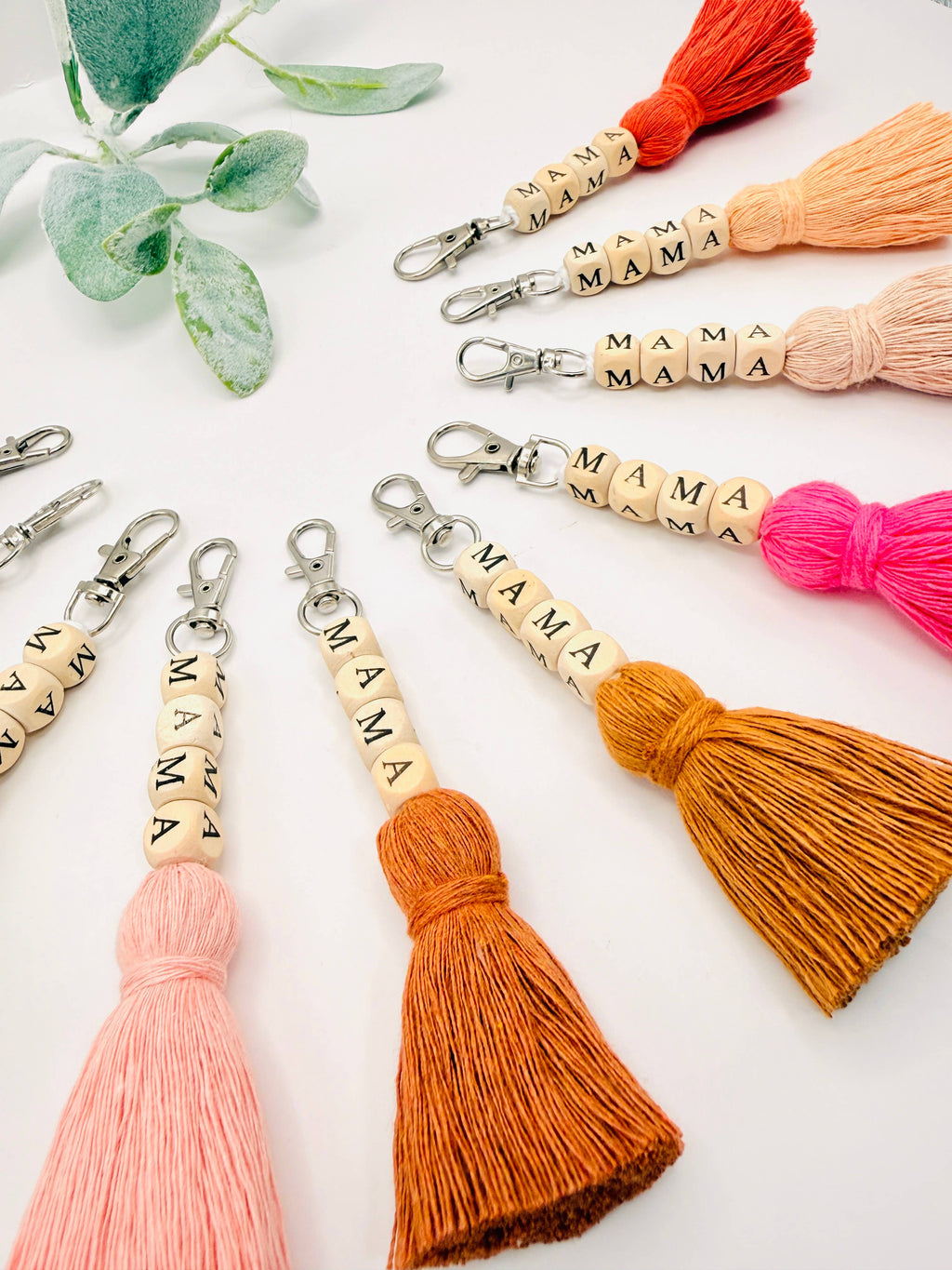 Macrame Mama Tassel Keychain | Handmade Boho Keychain | Mama
